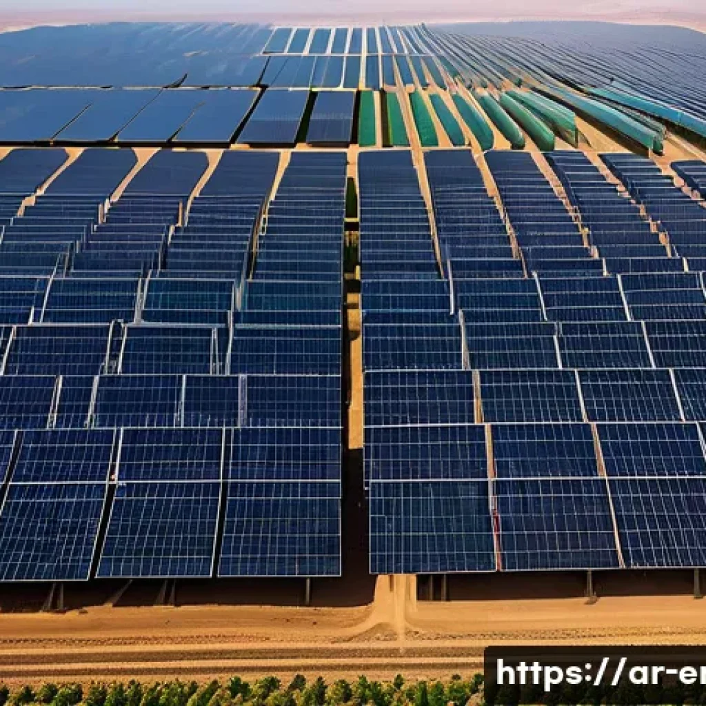 에너지 설비 설계 기술 노하우 - **Sustainable Desert Farm with Hybrid Renewable Energy**
    A wide, serene landscape shot of a sust...